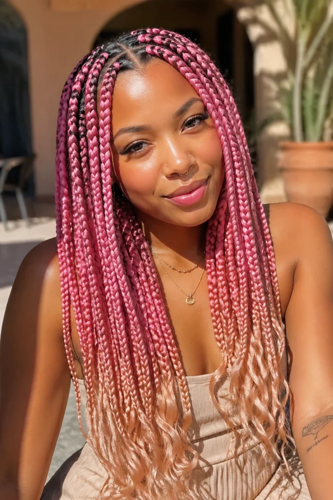 18 Jumbo Pink Box Braids