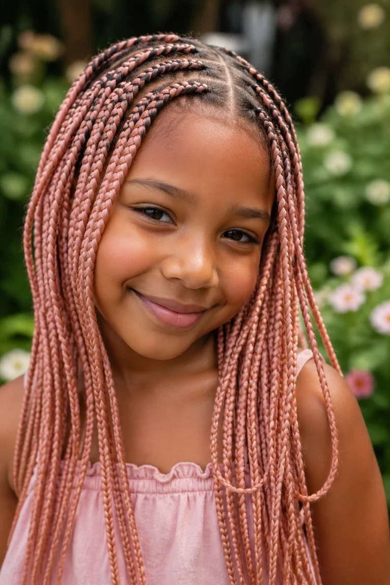 18 Pink Box Braids for Kids