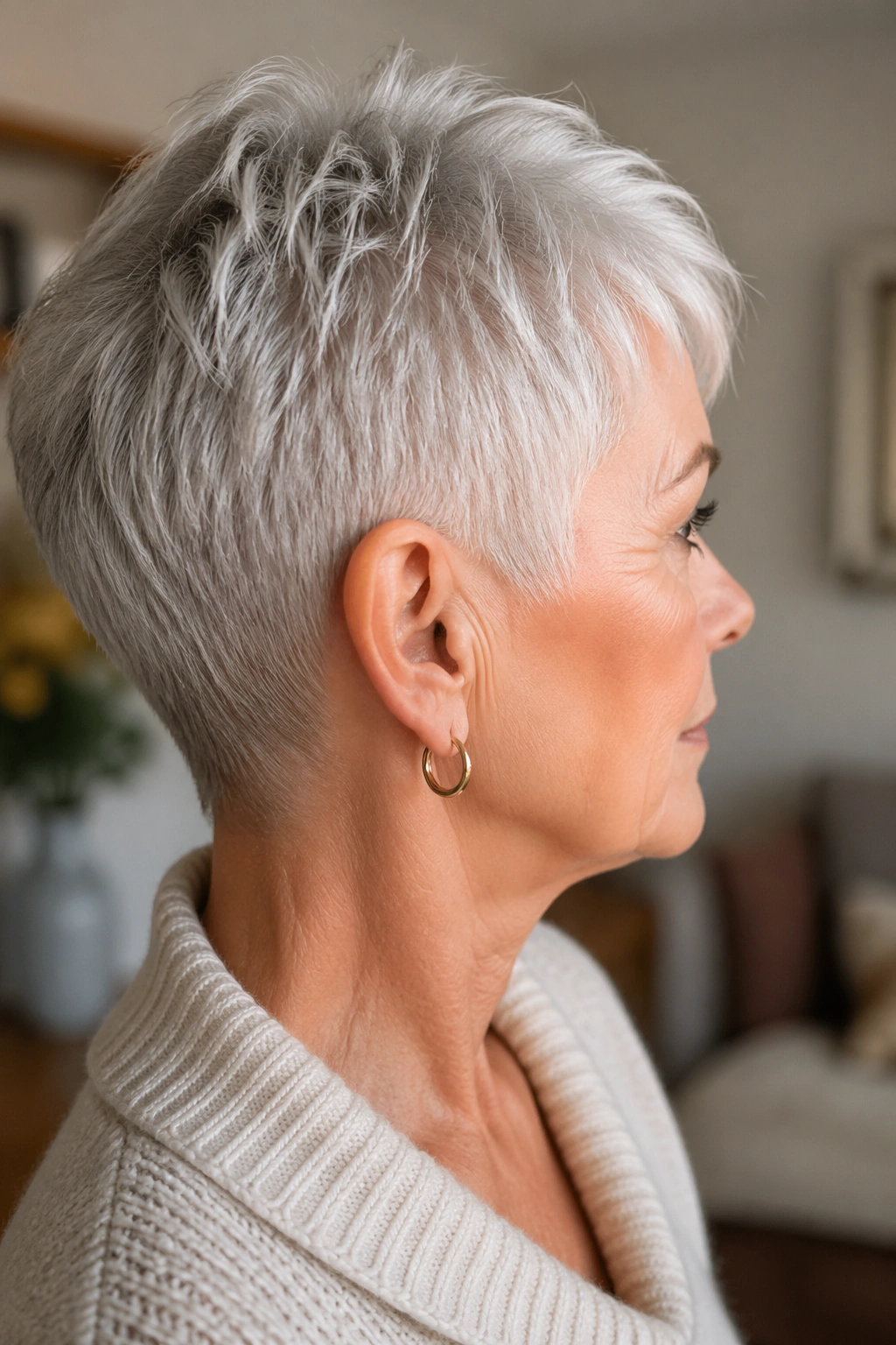 Real woman with tapered crop and neat nape