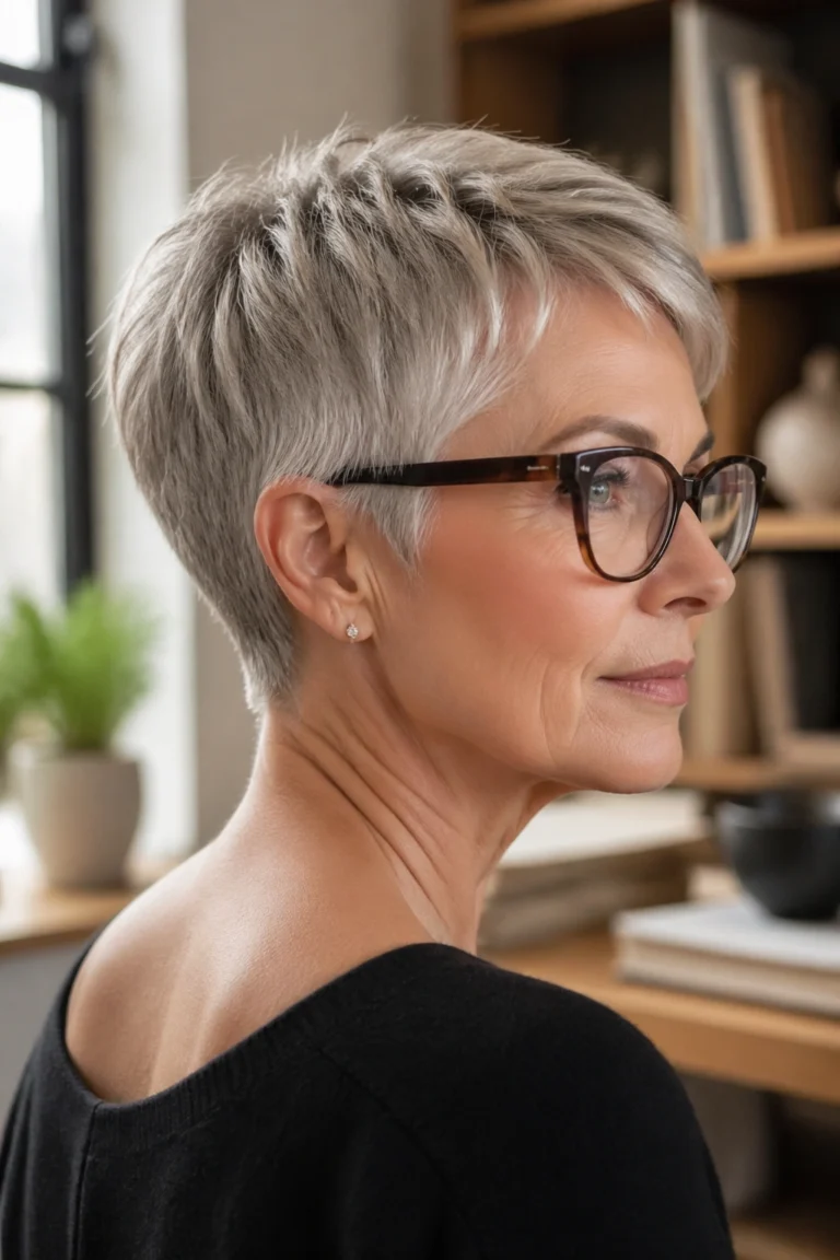 19 Pixie Cuts for Women Over 50 Who Wear Glasses
