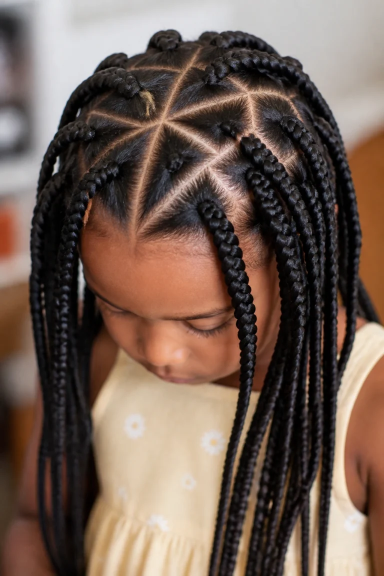 27 Kid Braids on Type 4C Natural Hair