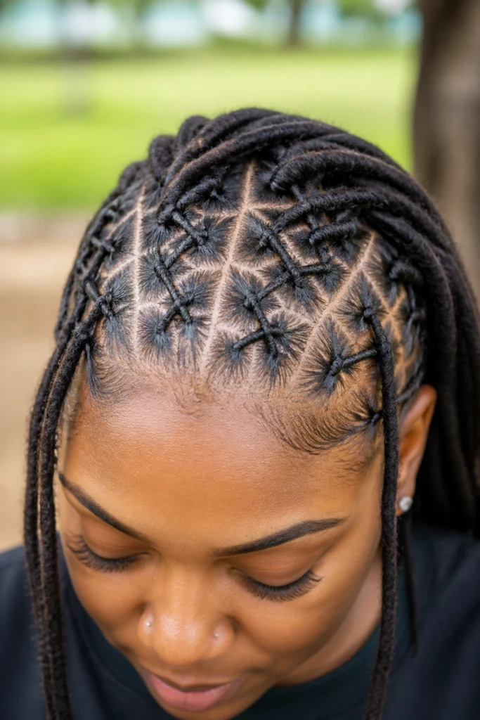 27 Front Braids for Black Women on Locs