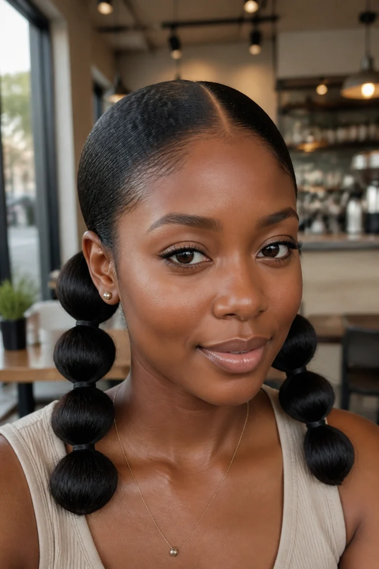 22 Bubble Braids on Type 4 Natural Hair