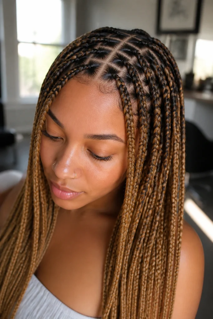 18 Small Triangle-Part Knotless Box Braids
