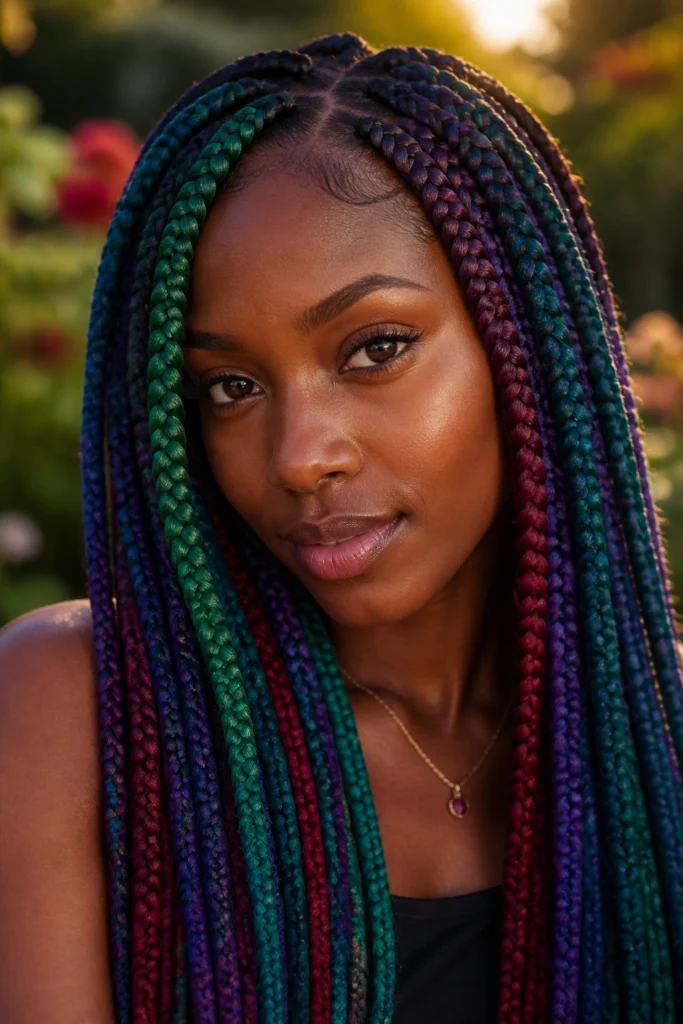 18 Rainbow Box Braids for Black Women